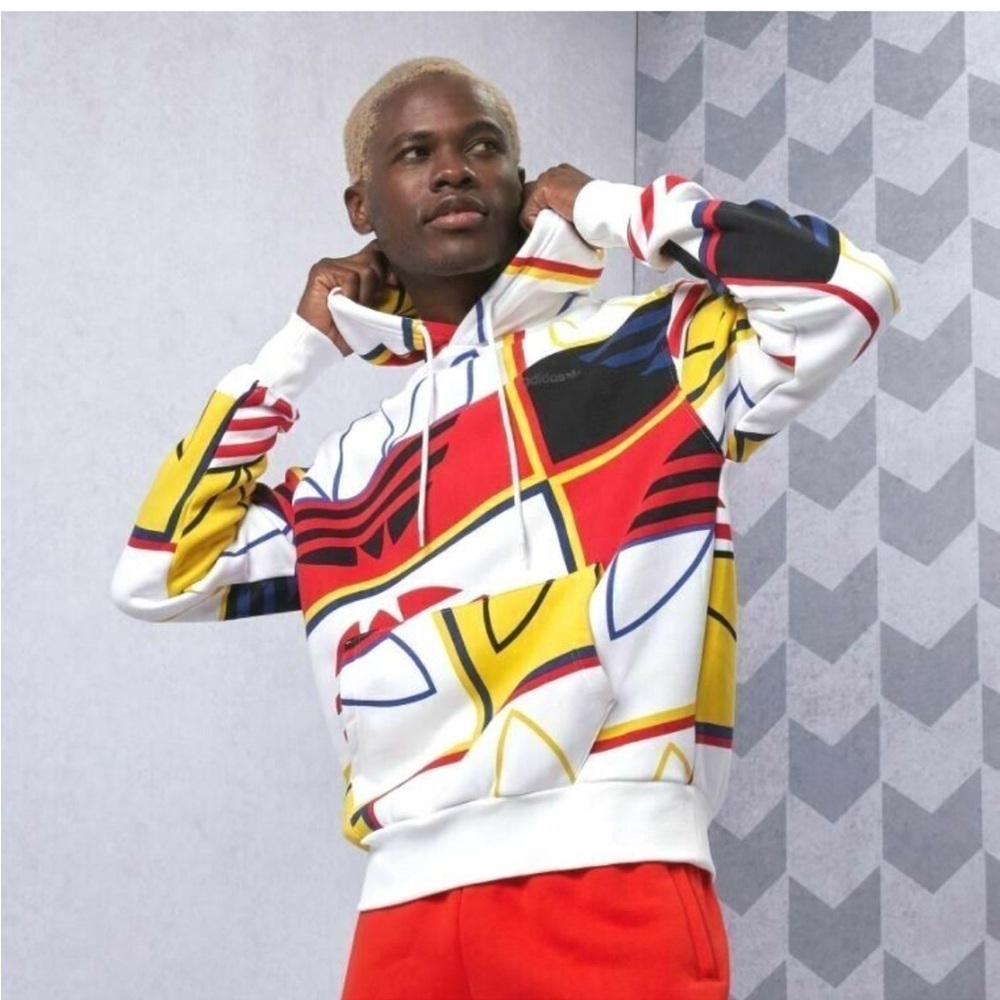 adidas Originals Logo Play Pullover Graphic Hoodie - Multicolor Trefoil